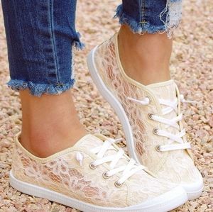 Apricot Lace Sneakers NEW